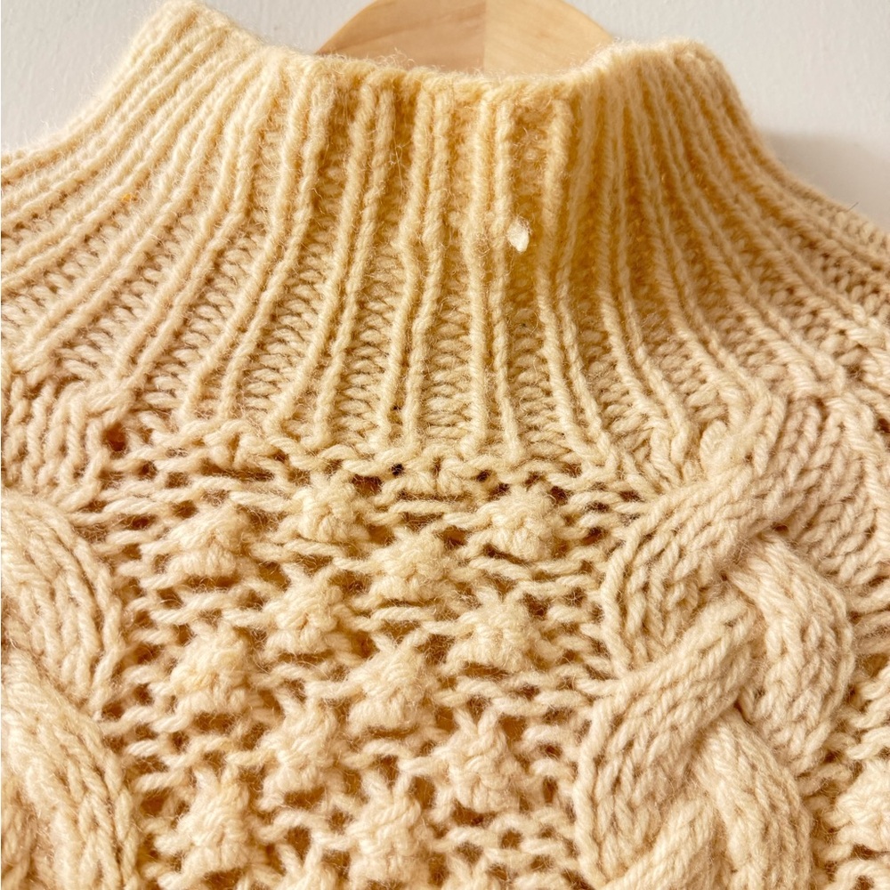 Vintage 1960s Irish Wool Fisherman Cable
Knit Pullover Sweater - Picture 3 of 12